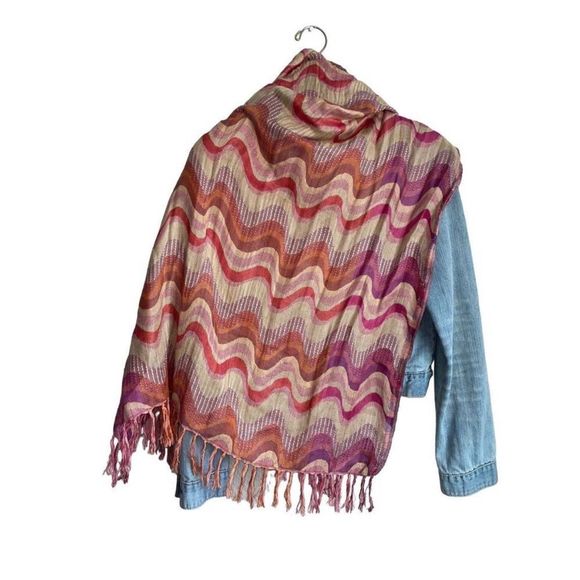 Vintage Chevron Print Pashmina - Bid Now = Discounted Shipping - Picture 3 of 12